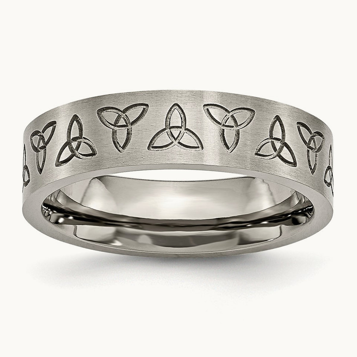 Brushed Trinity Symbol Flat Band — photo set