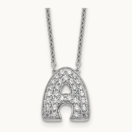 Initial Necklace, 1/3-3/4 ct Lab-Grown Diamond
