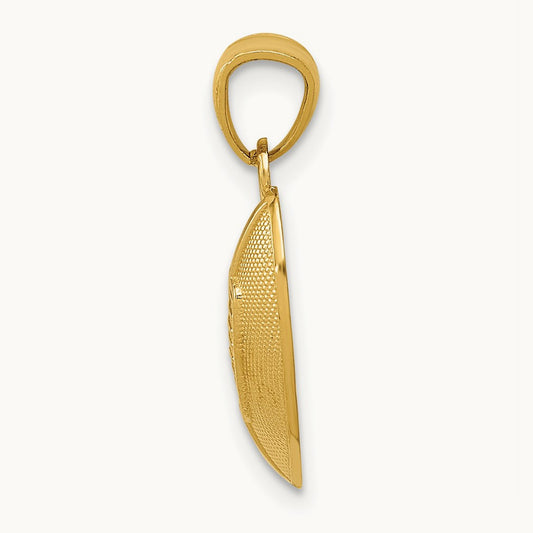 Football Pendant, 14K