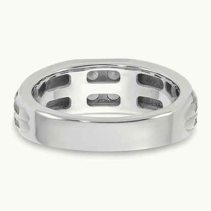 Setting: IB Goodman Men's Polished 4-Stone Diamond Ring Mounting, 14K Gold — 14K White Gold