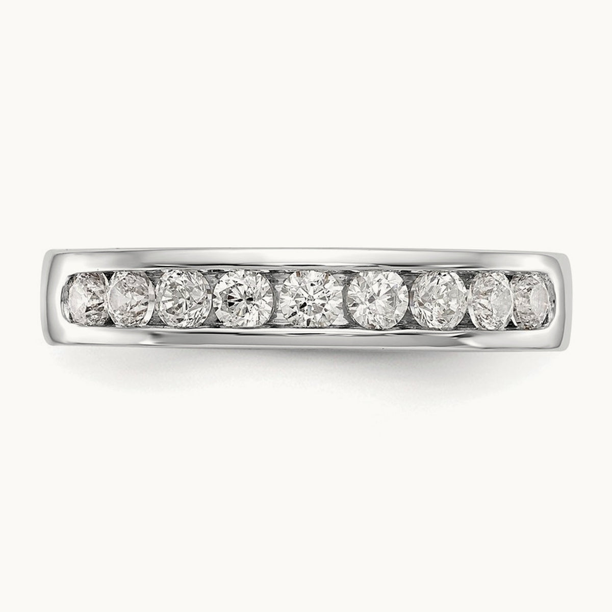 9- Stone Closed Channel Band Mounting, 2.4mm, 14K White Gold