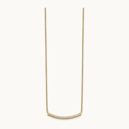 Curved Bar Necklace, 0.25-0.50 ct tw Lab-Grown Diamond — 1/4 ct, 14K Yellow Gold