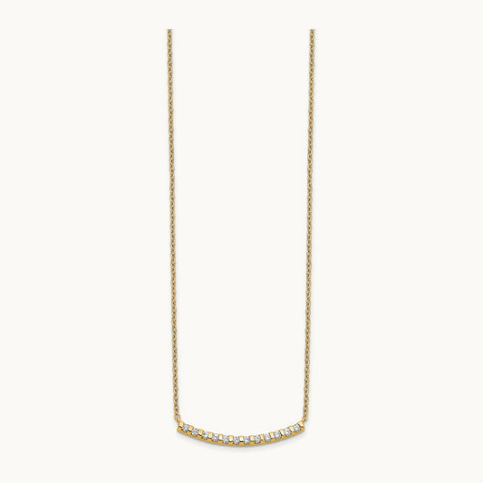 Curved Bar Necklace, 0.25-0.50 ct tw Lab-Grown Diamond — 1/4 ct, 14K Yellow Gold