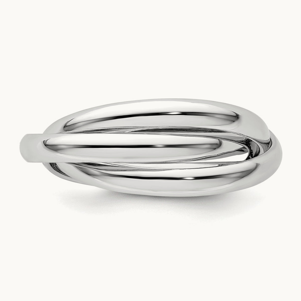 Polished Rolling Ring — 14K White Gold
