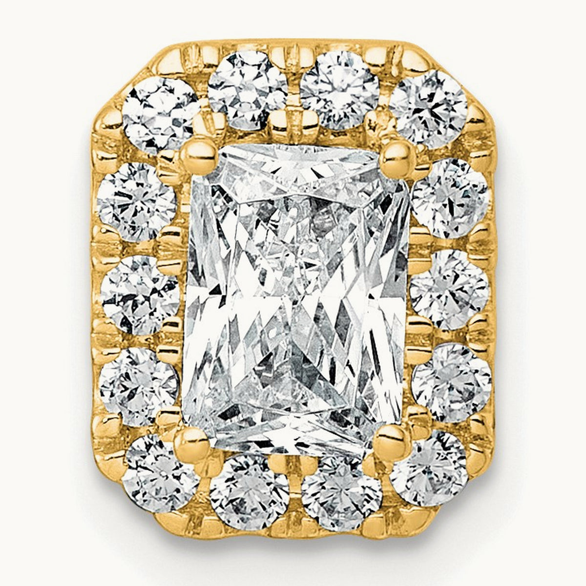 Radiant Halo Chain Slide, 0.25-5.50 ct tw Lab-Grown Diamond — 1 1/3 ct, 14K Yellow Gold