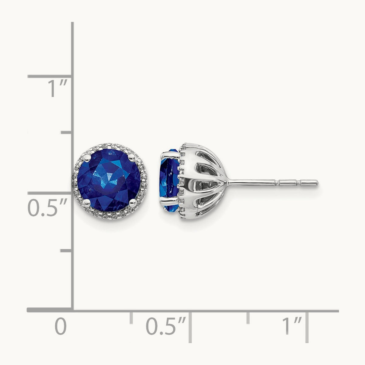 Diamond and Sapphire Post Earrings — photo set