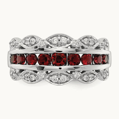 Created Ruby Fancy Ring, 0.20 ct tw Lab-Grown Diamond