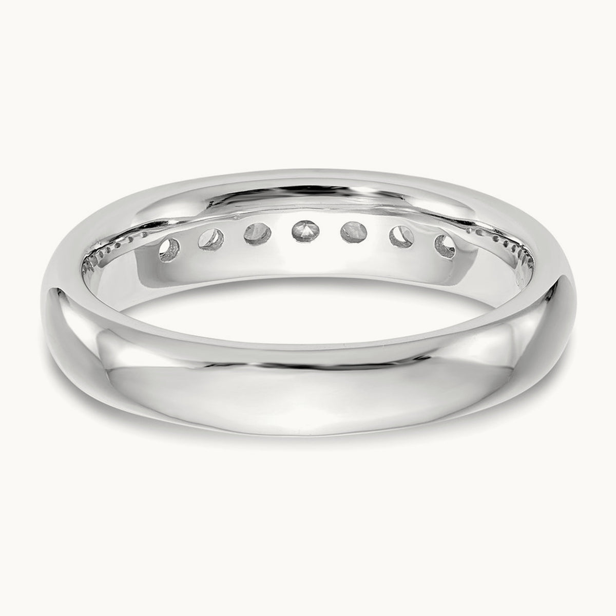 7-Stone Diamond Channel Band, 14K White Gold