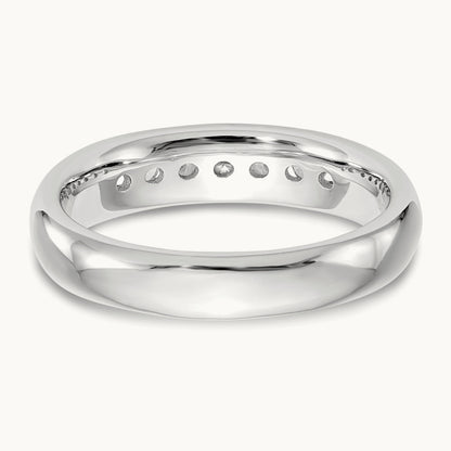 7-Stone Diamond Channel Band, 14K White Gold