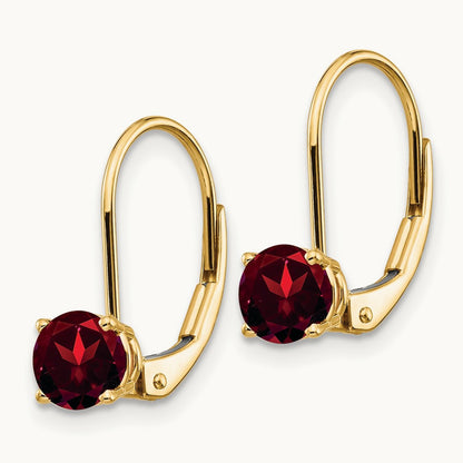 Garnet Leverback Earrings — photo set