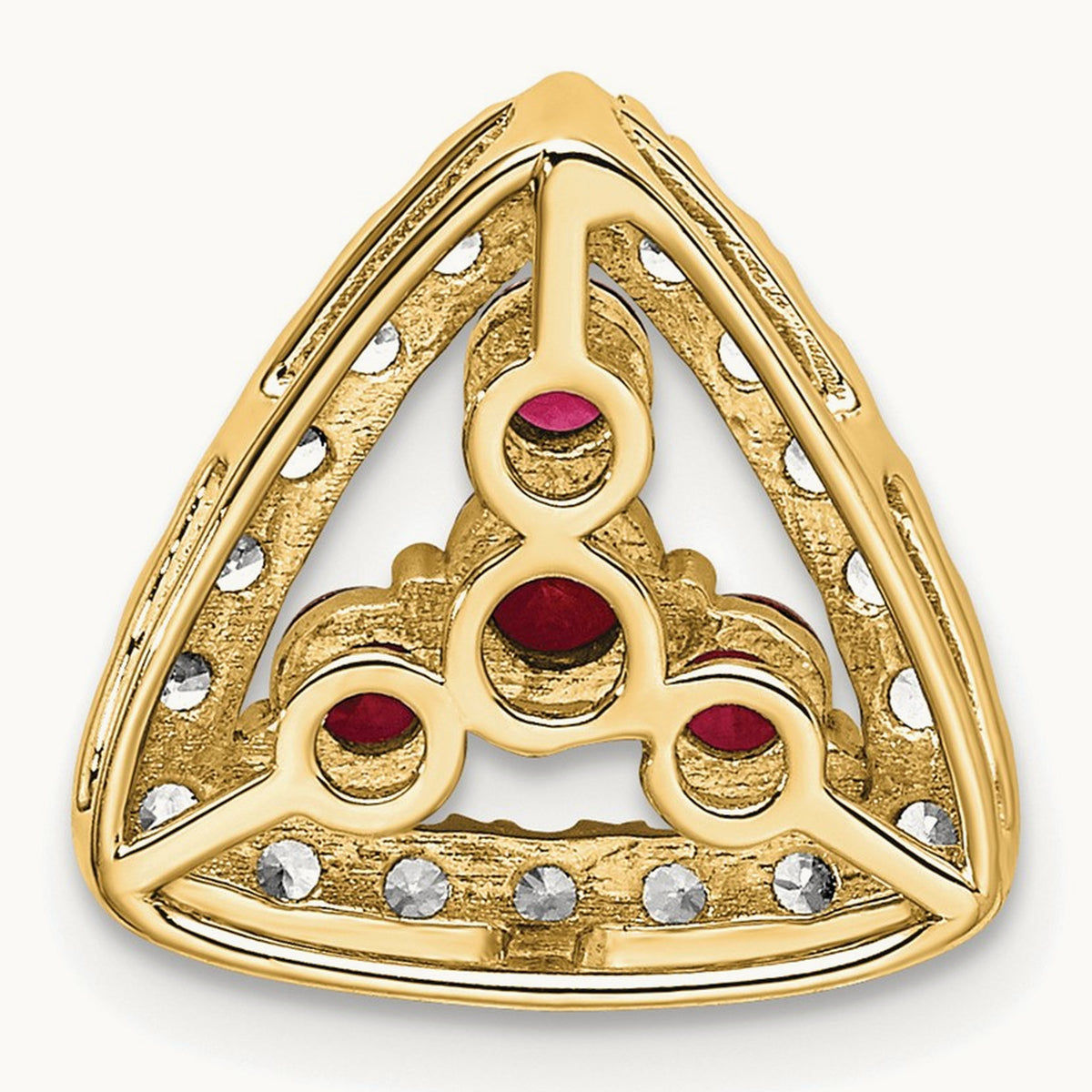 Created Ruby Chain Slide, 0.50 ct tw Lab-Grown Diamond — 14K Yellow Gold