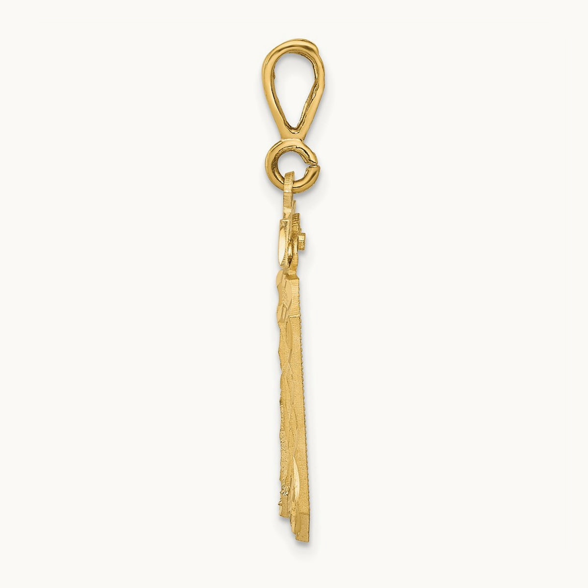 Large Brushed Diamond-cut Number 30 Charm, 14K
