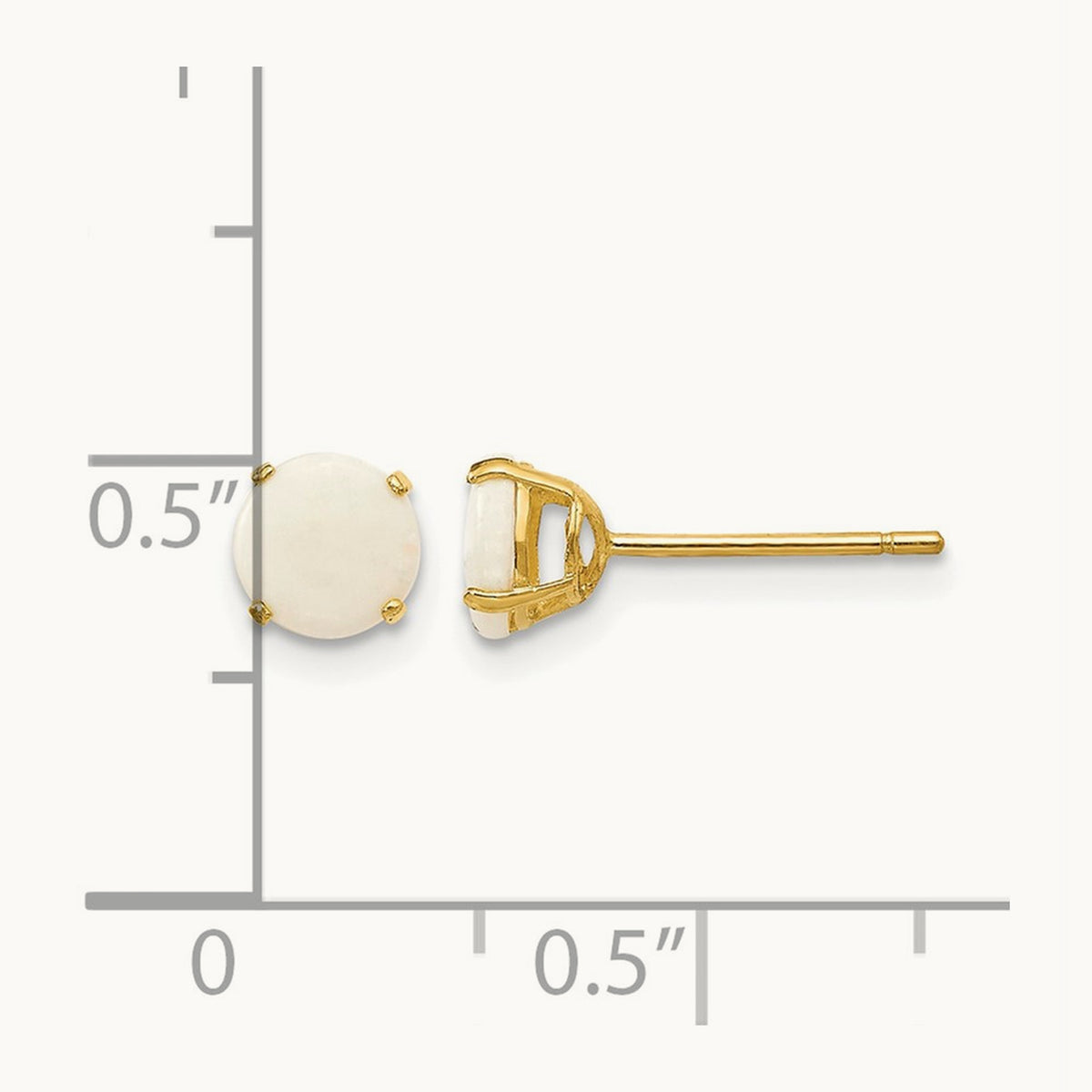 Madi K Round Opal Post Earrings, 5mm, 14K