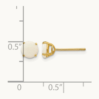 Madi K Round Opal Post Earrings, 5mm, 14K