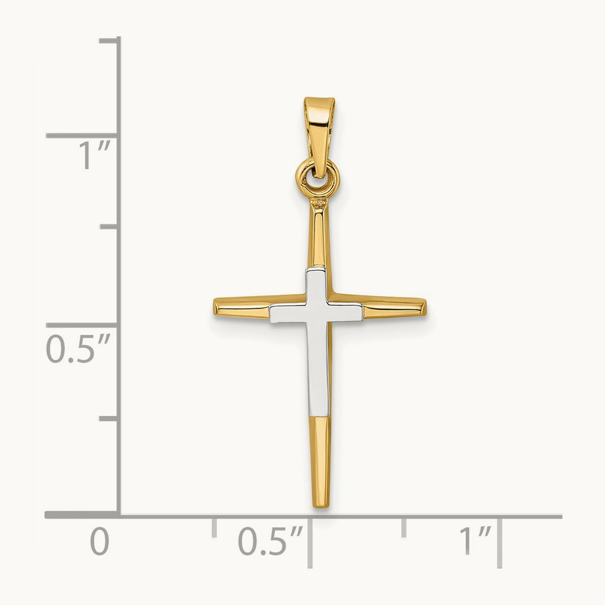 Polished Solid Double Cross Pendant — 27mm