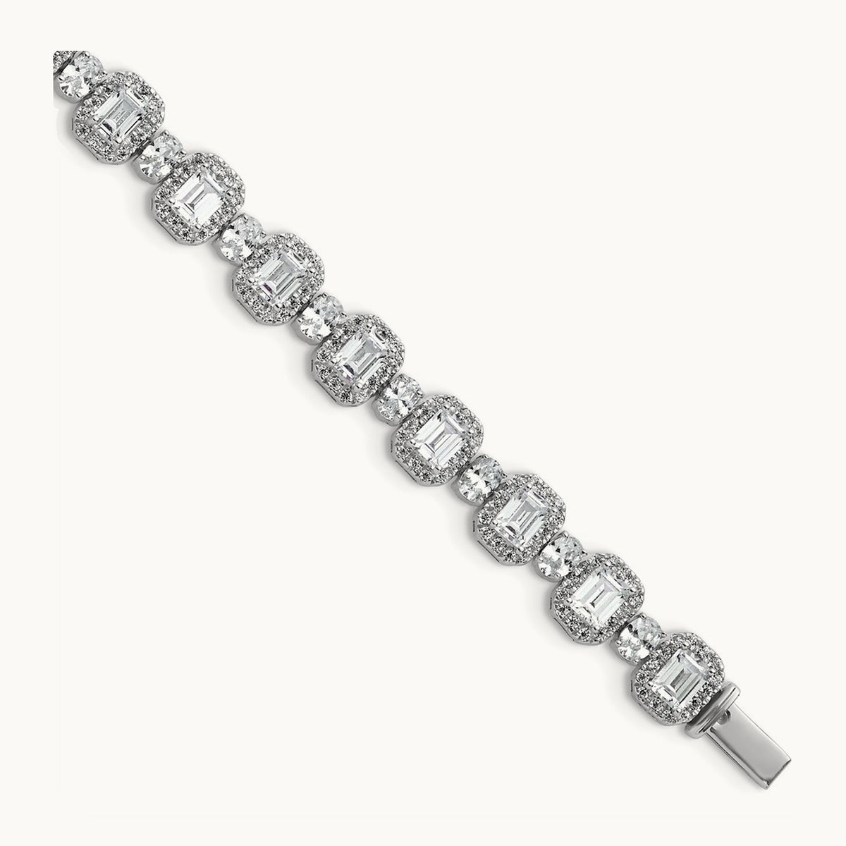 Fashion Tennis Bracelet, 8.00 ct tw Lab-Grown Diamond — 14K White Gold