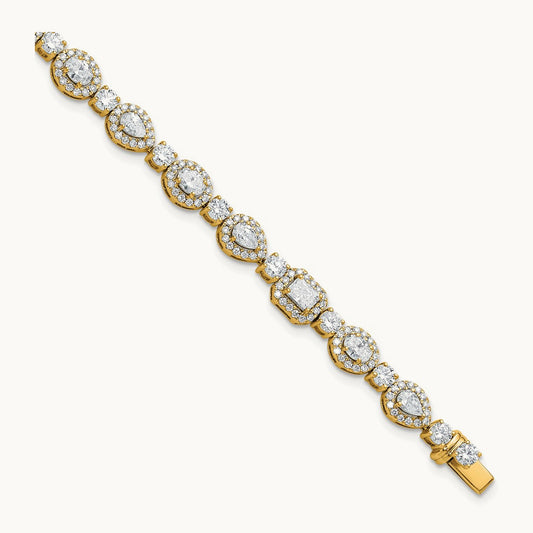 Fashion Tennis Bracelet, 5.50 ct tw Lab-Grown Diamond — 14K Yellow Gold