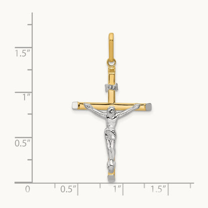 Crucifix Pendant, 14K Two-tone