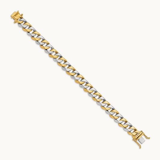 Hand-polished Fancy Link Bracelet, 11.2mm, 14K Two-tone