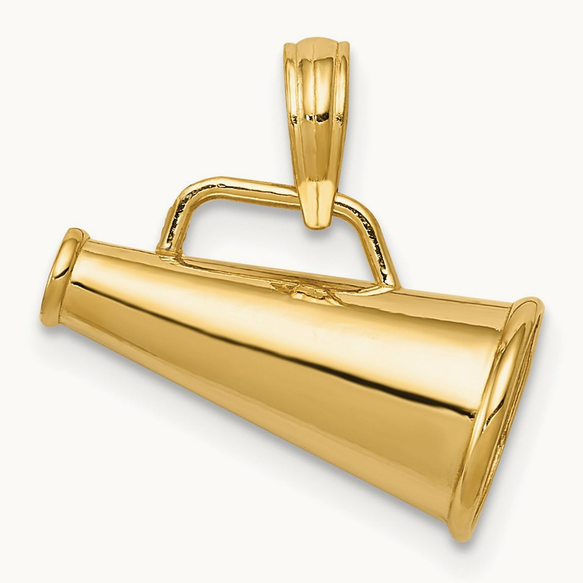 Polished 3-D Small Megaphone Pendant, 14K