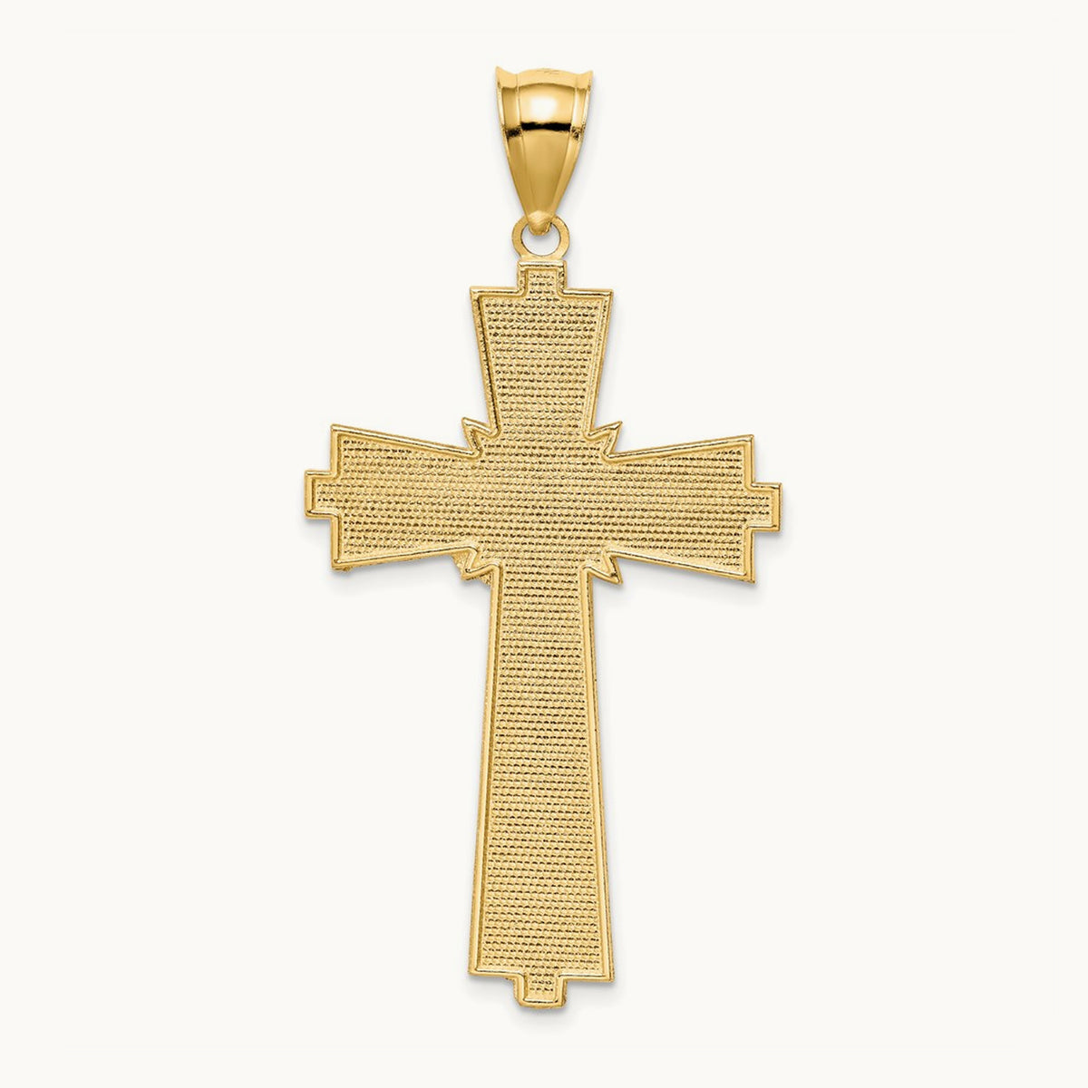 Diamond-cut Cross Pendant, 14K