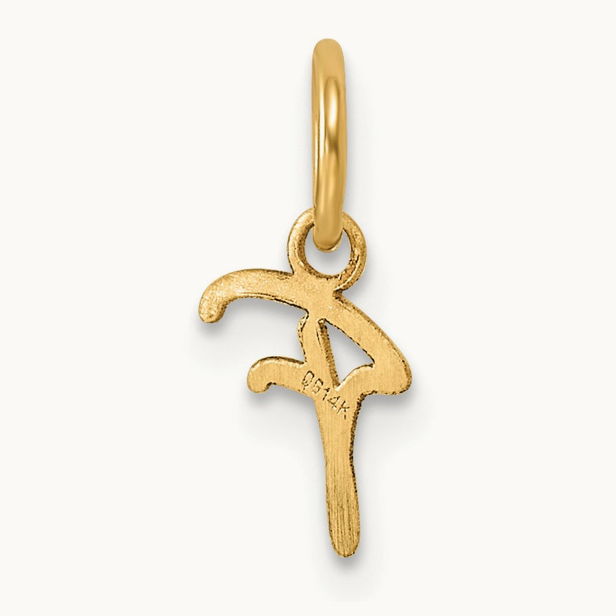 Uppercase Initial Charm — 14K Yellow Gold, F