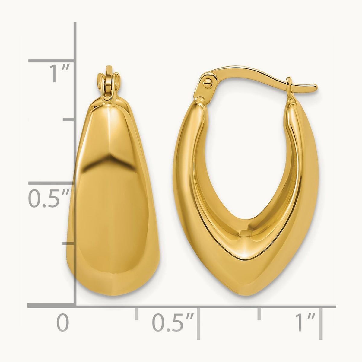 Polished Hoop Earrings, 14K — Leslie's