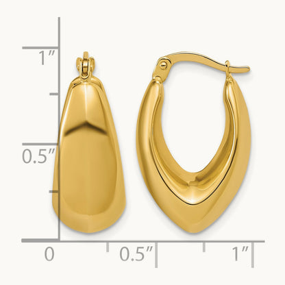 Polished Hoop Earrings, 14K — Leslie's