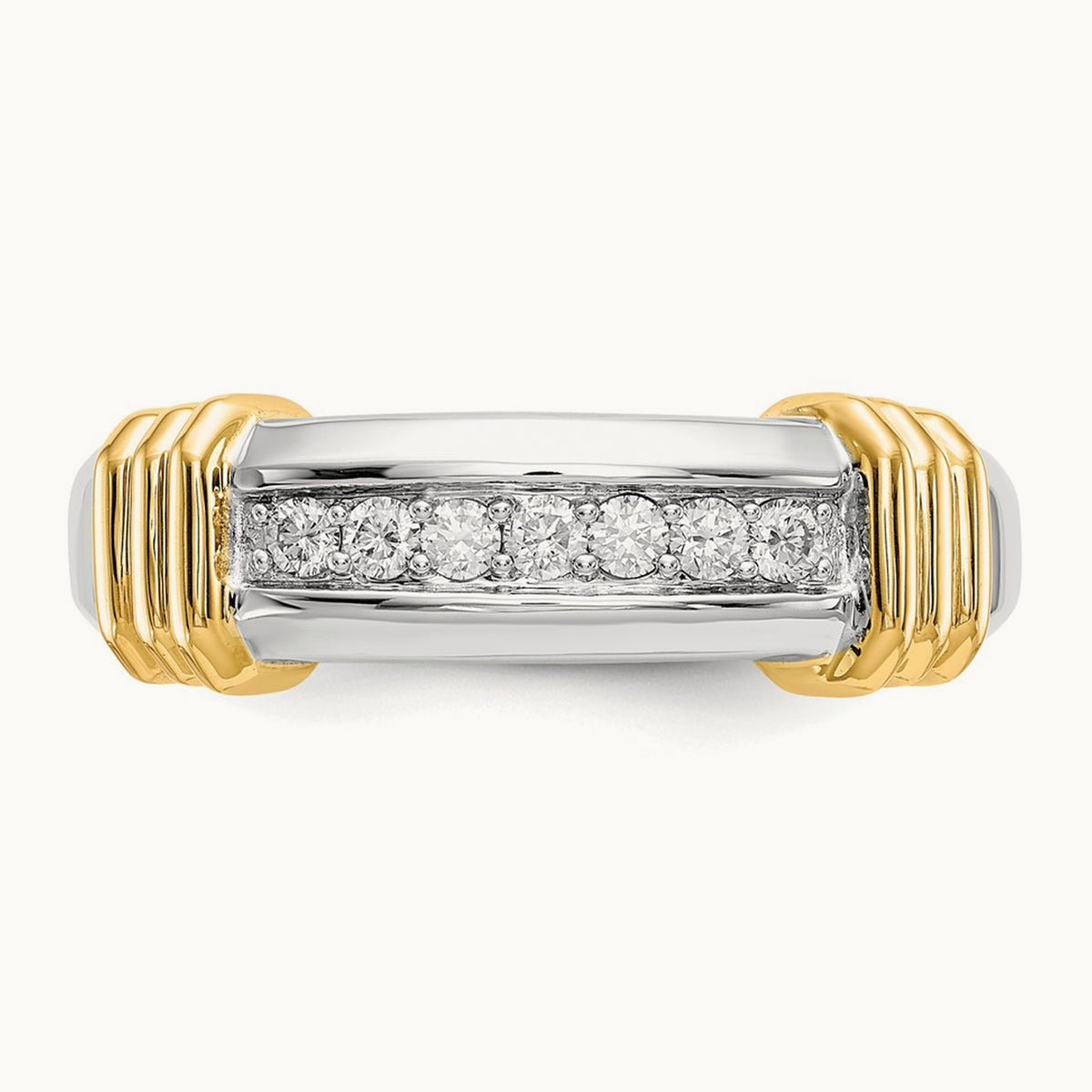 Diamond Mens Ring, 14K Two-tone