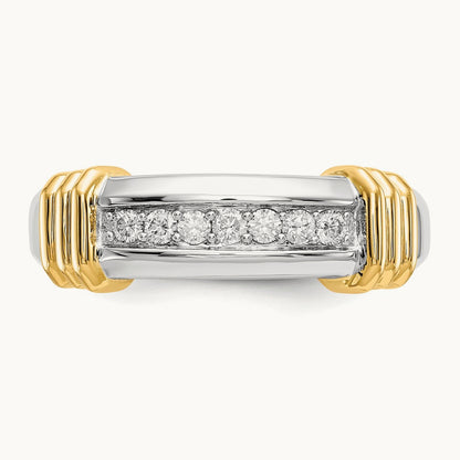 Diamond Mens Ring, 14K Two-tone