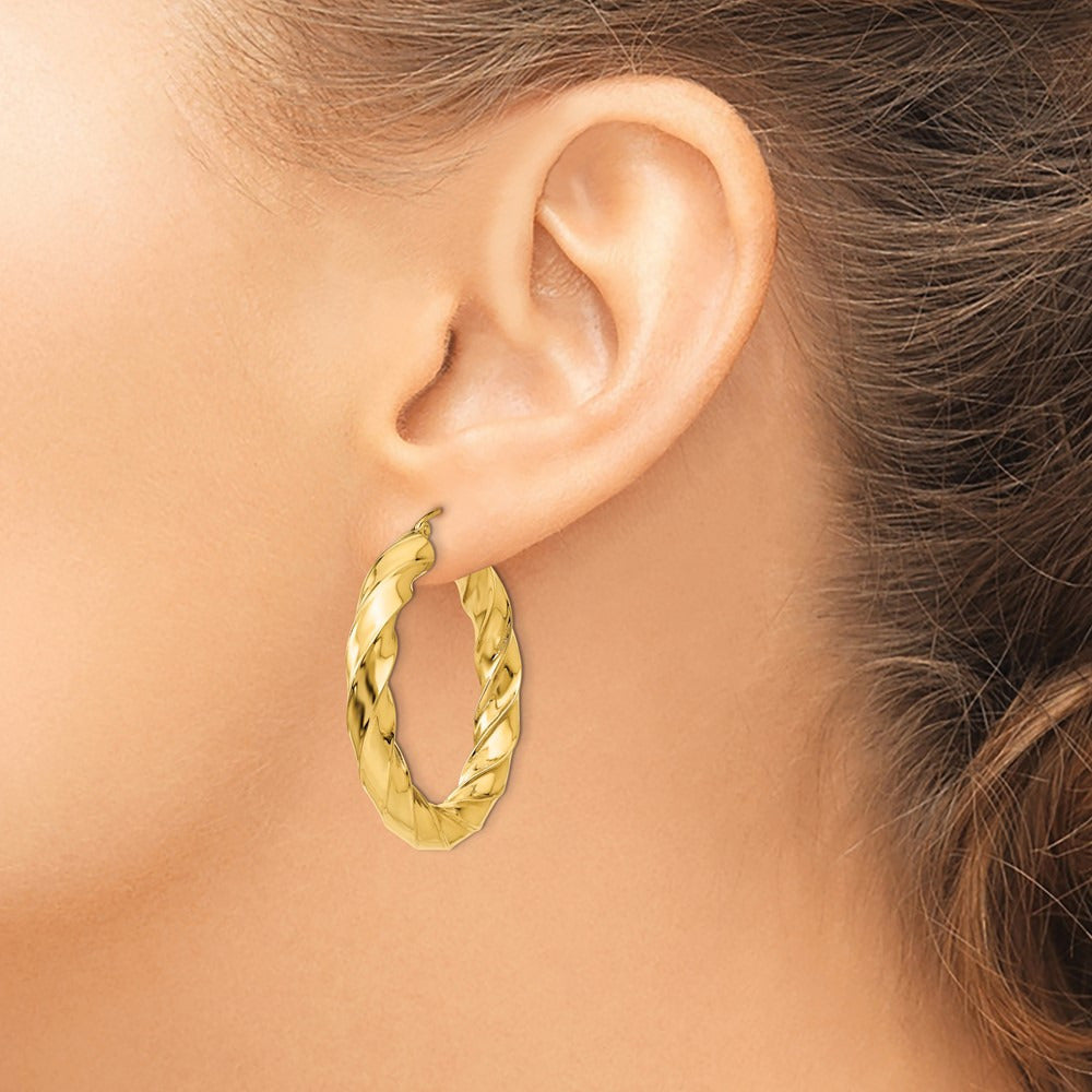 Bold Twisted Hoop Earrings — 39mm
