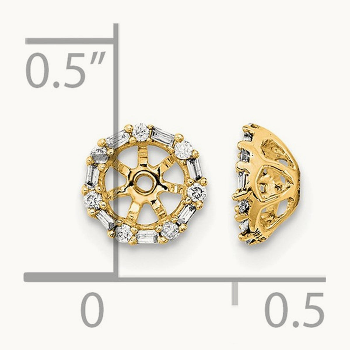 Diamond Earring Jackets — 14K Yellow Gold, 6mm