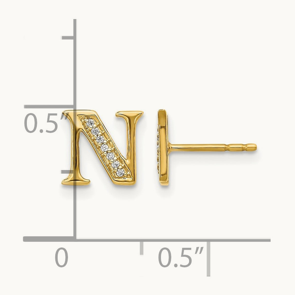 Diamond Earrings — 14K Yellow Gold, 8mm, N