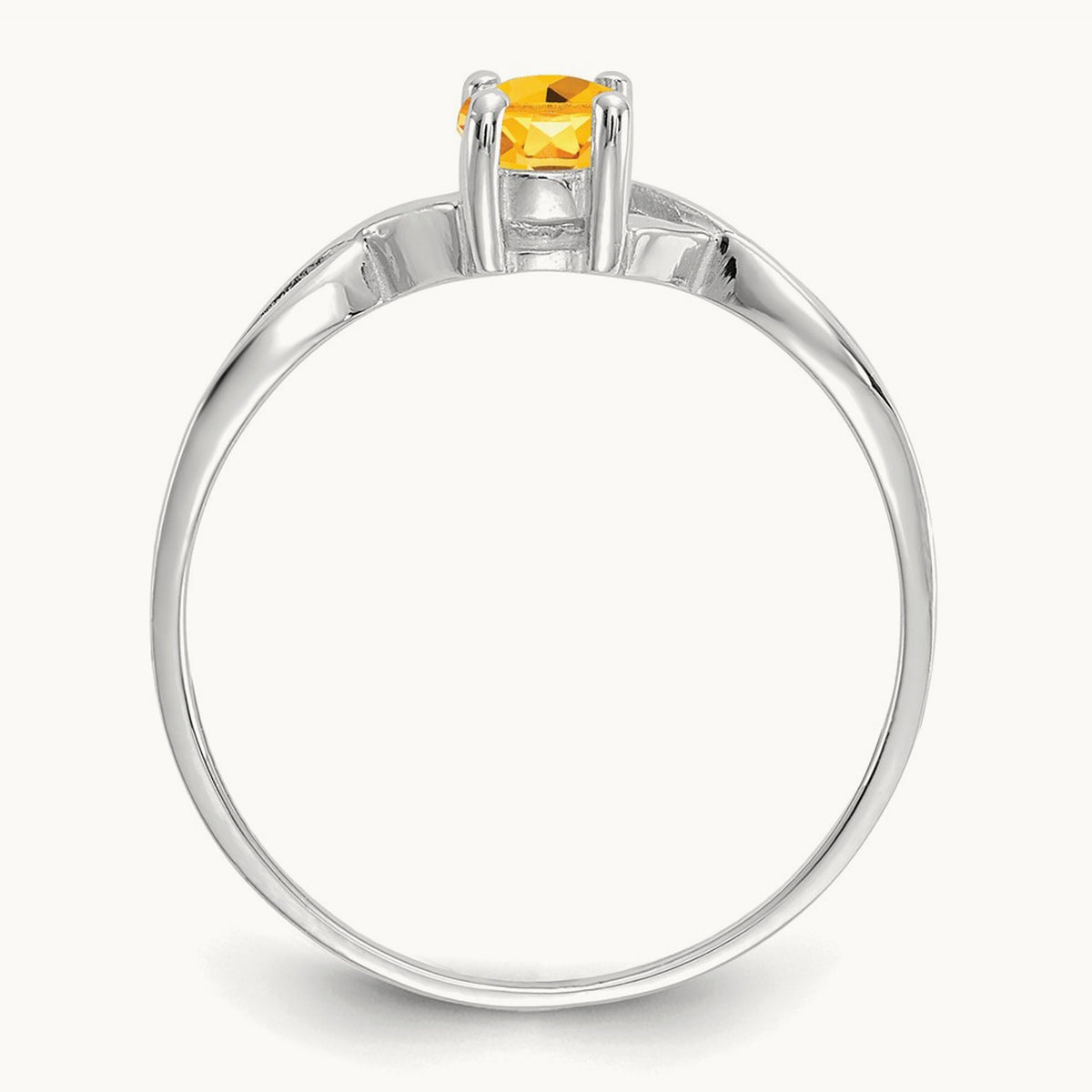 Citrine Birthstone Ring, 14K White Gold