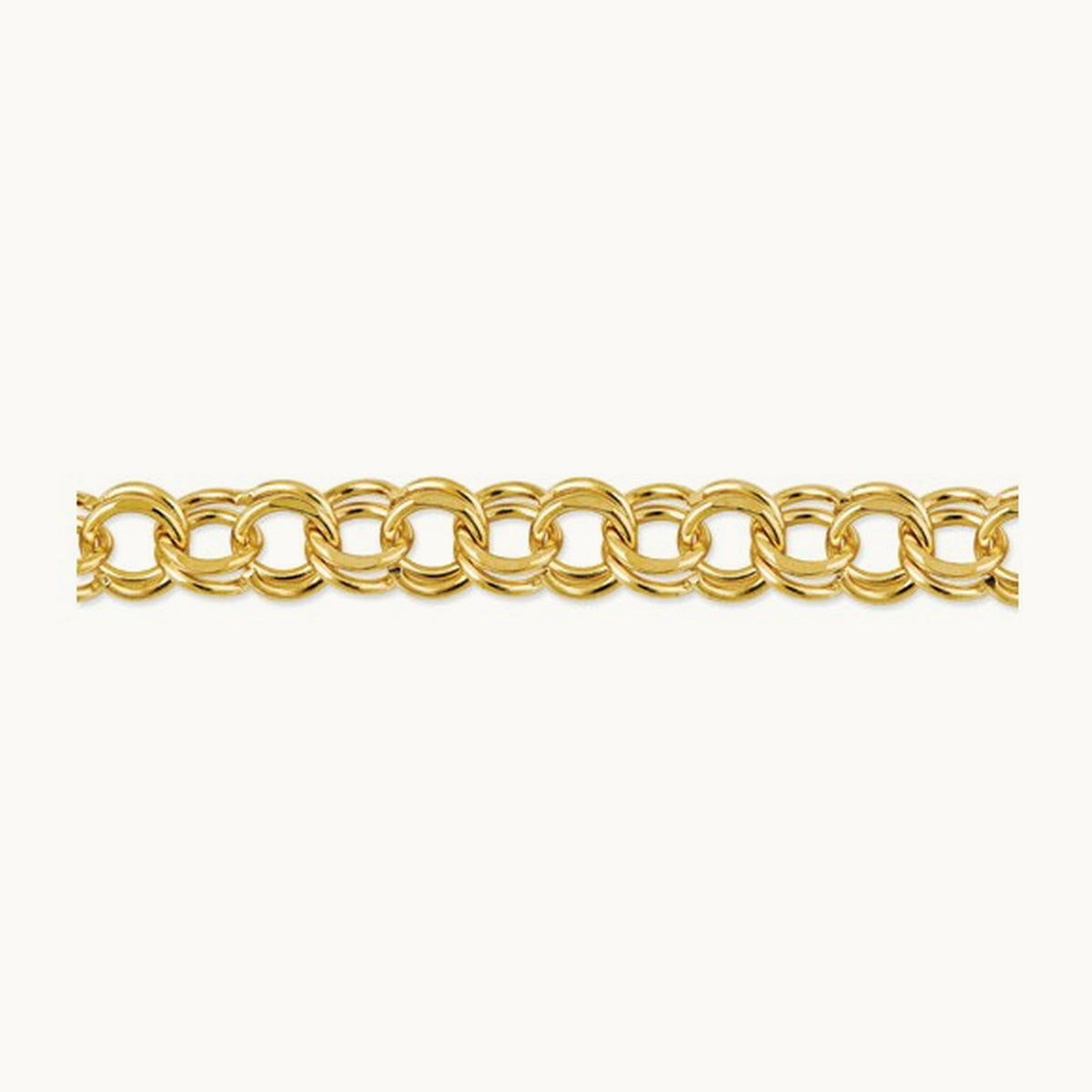 Double Link Charm Bracelet, 14K Yellow Gold