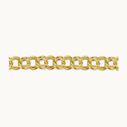 Double Link Charm Bracelet, 14K Yellow Gold