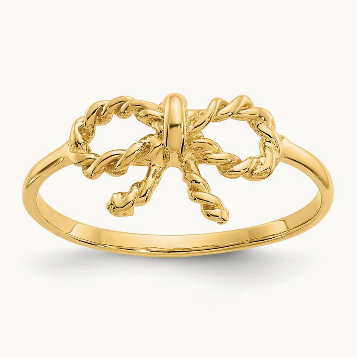 Polished Bow Ring, 14K