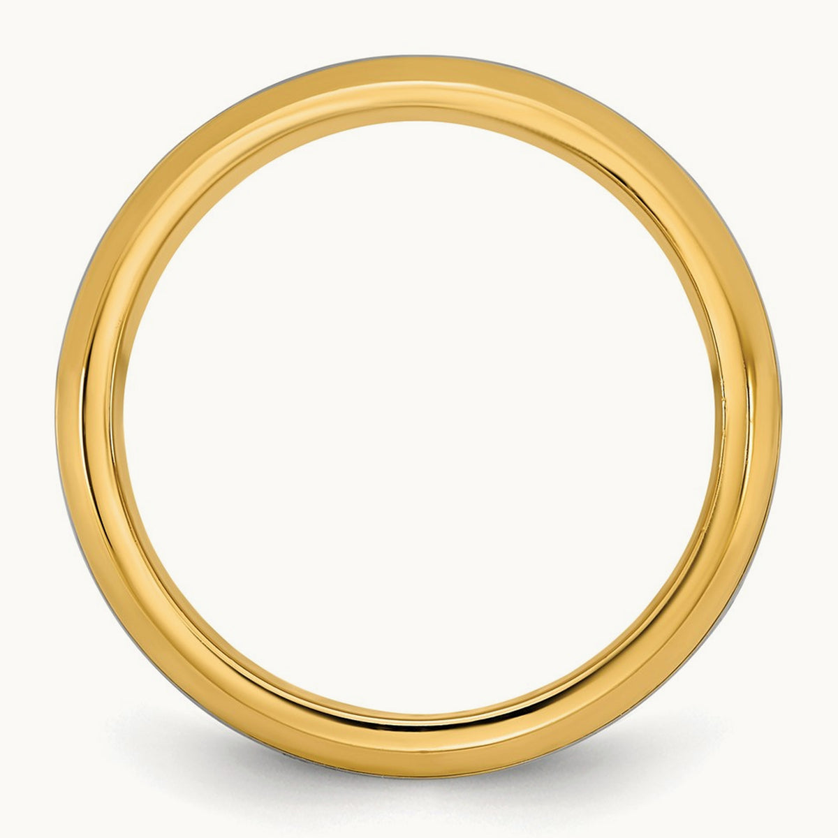 Y/W Beveled Edge Wedding Band, 8mm, 14K Two-tone