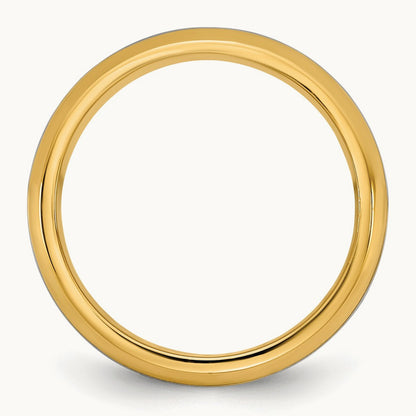 Y/W Beveled Edge Wedding Band, 8mm, 14K Two-tone