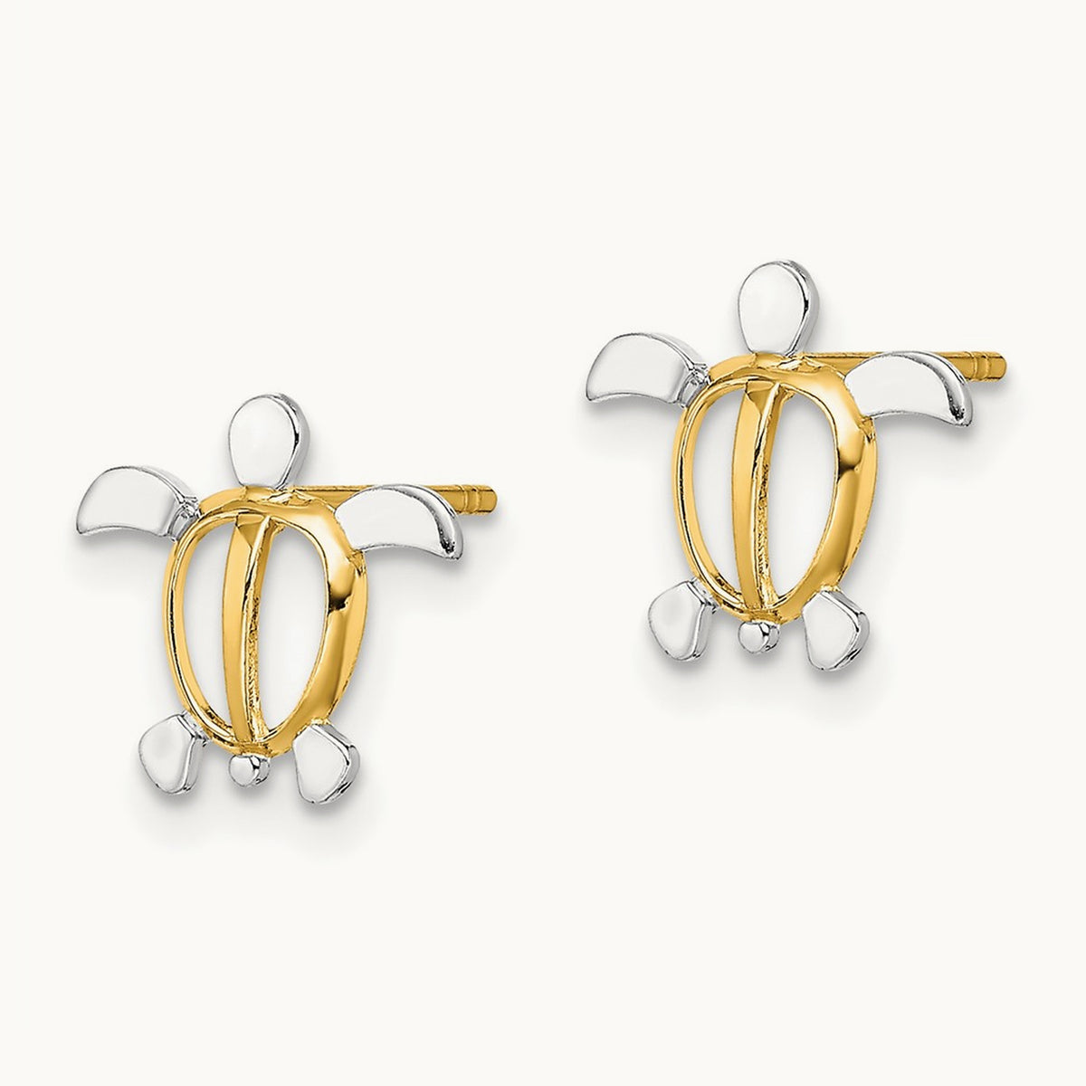 W/ Sea Turtle Post Earrings — 10mm