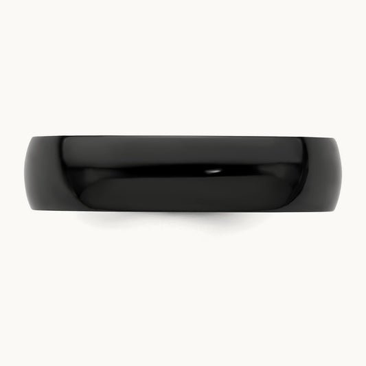 Black Zirconium Polished Band, 6mm