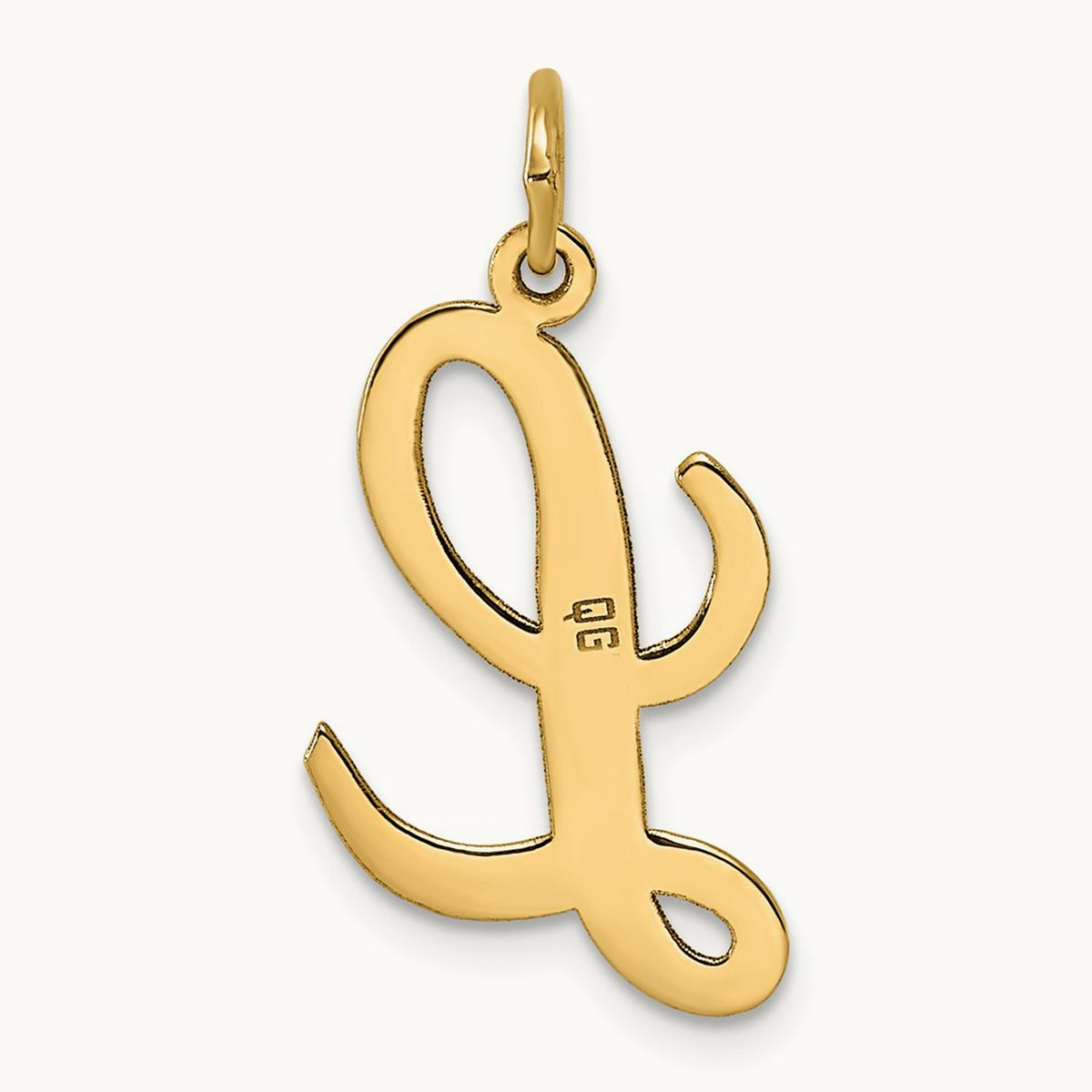 Large Script Initial Charm — 14K Yellow Gold, L