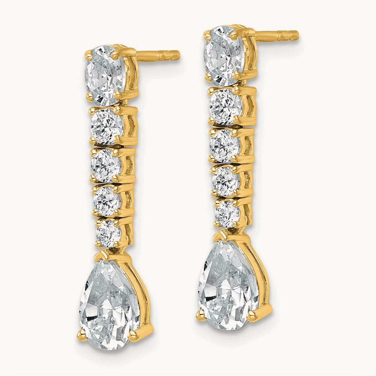 Fashion Dangle Post Earrings, 2.50 ct tw Lab-Grown Diamond — 14K Yellow Gold