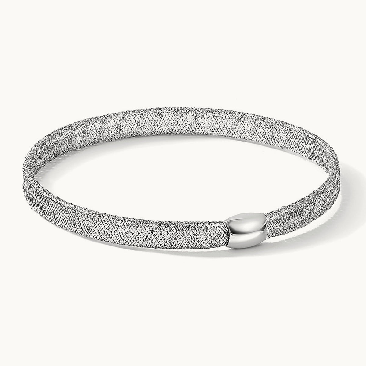 Stretch Bangle Bracelet — 14K White Gold