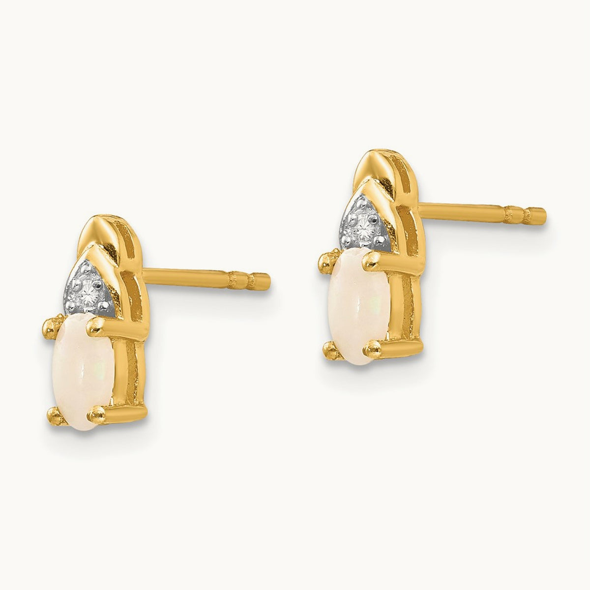 Opal and Diamond Earrings, 14K