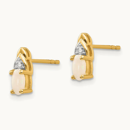 Opal and Diamond Earrings, 14K