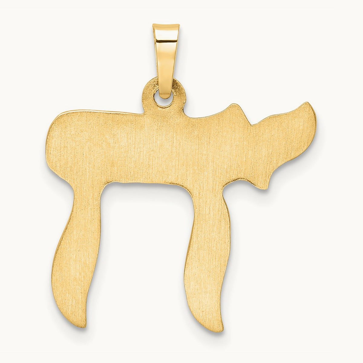 Polished Hollow Chai Symbol Pendant — 24mm