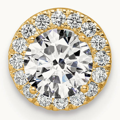 Semi-Mount Round Halo Chain Slide, Lab-Grown Diamond — 1/2 ct, 14K Yellow Gold