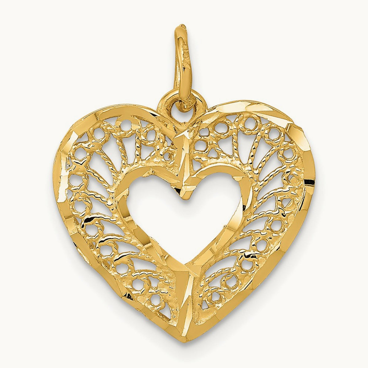 Polished Heart Pendant, 14K