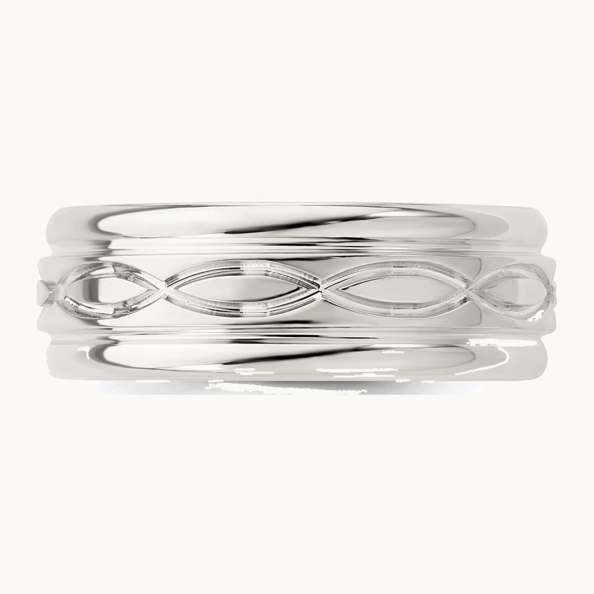 Sterling Silver 7mm Polished Intertwined Band